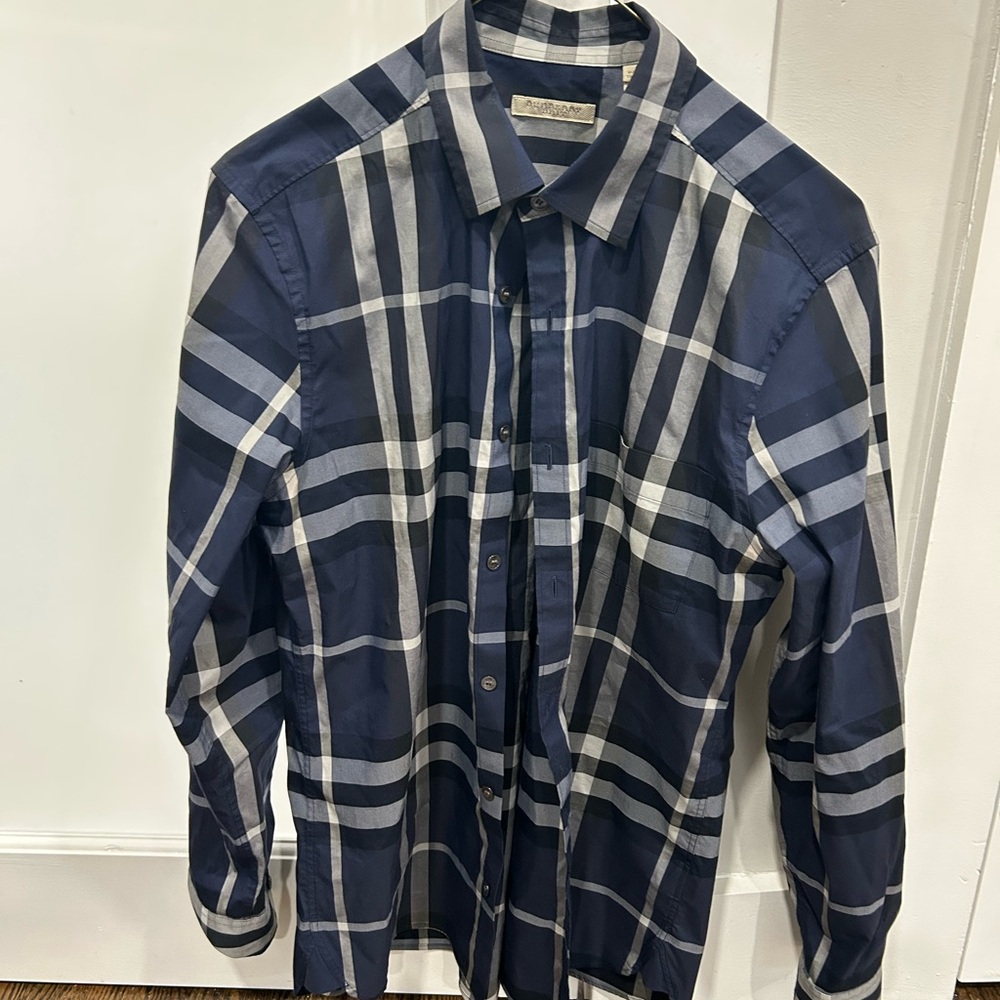 Burberry longsleeve Blue and Gray Checkered Shirt